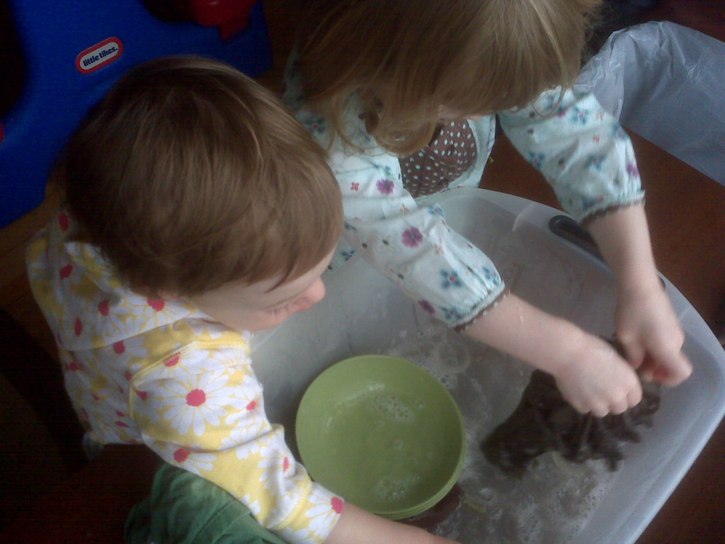 washing dishes after snack montessori style