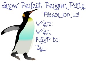 Free printable snow perfect penguin party invitation