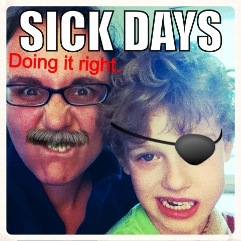 Sick Days with eye patch and mustache