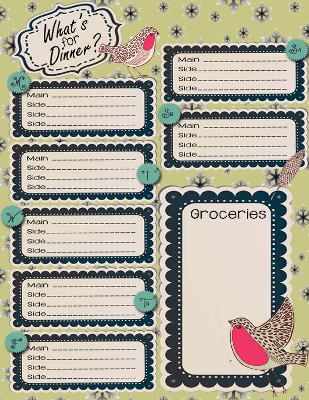 What's For Dinner Printable Menu Planner