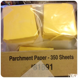 Parchment paper for freezing blocks of sliced cheese