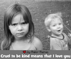 cruel to be kind means that I love you banner