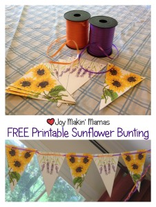 Free printable sunflower bunting party decoration
