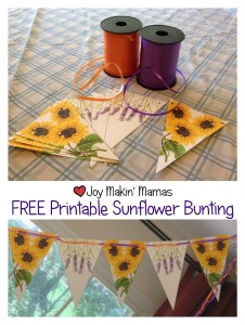 Free printable sunflower bunting party decoration