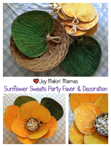 Giant sunflower party decorations and favors