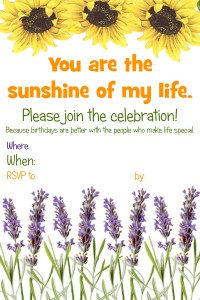 free printable sunflower party invitation