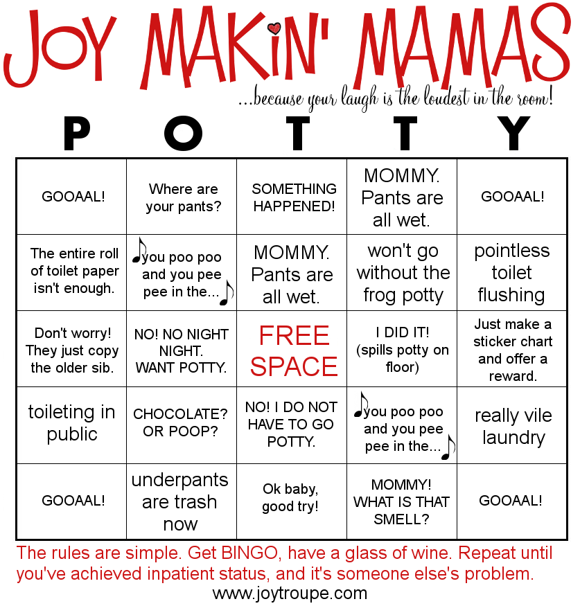 POTTY TRAINING BINGO Joy Makin Mamas