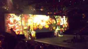 Illustrated set design Marvel Universe Live Joy Makin Mamas