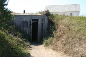 Replica outbuilding at the Ingalls homestead site in DeSmet.