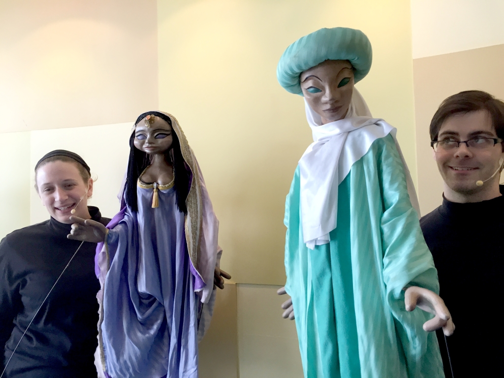 Puppets and pupetteers of Aladdin Meet & Greet The Puppet Co Glen Echo MD