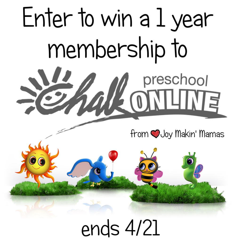 CHALK preschool giveaway ends 4/21 Hosted by Joy Makin' Mamas