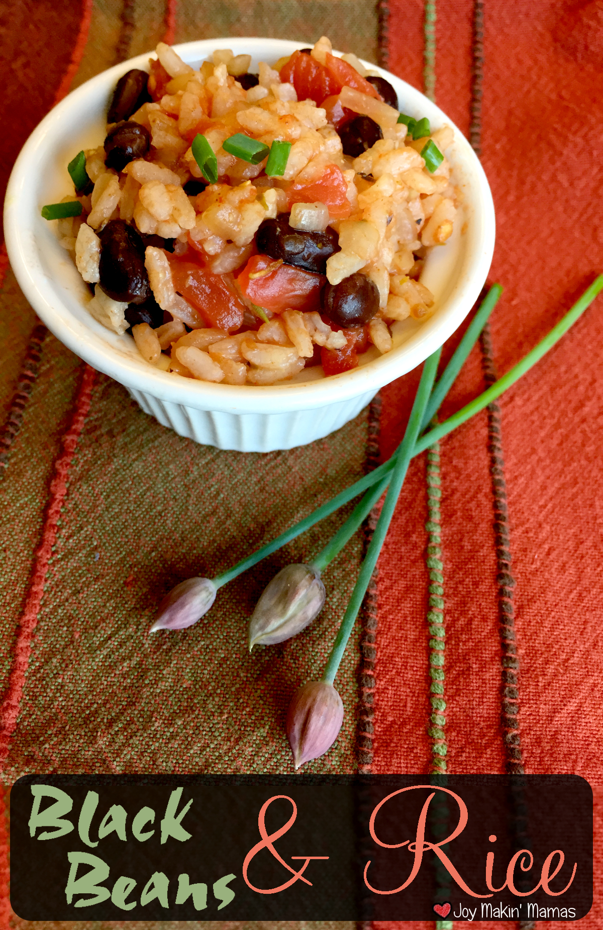 black beans and rice recipe pin Joy Makin' Mamas