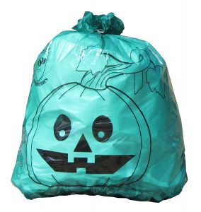 teal pumkin leaf bag