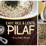 Easy Rice & Lentil Pilaf Recipe Slow cooker microwave Joy Makin' Mamas